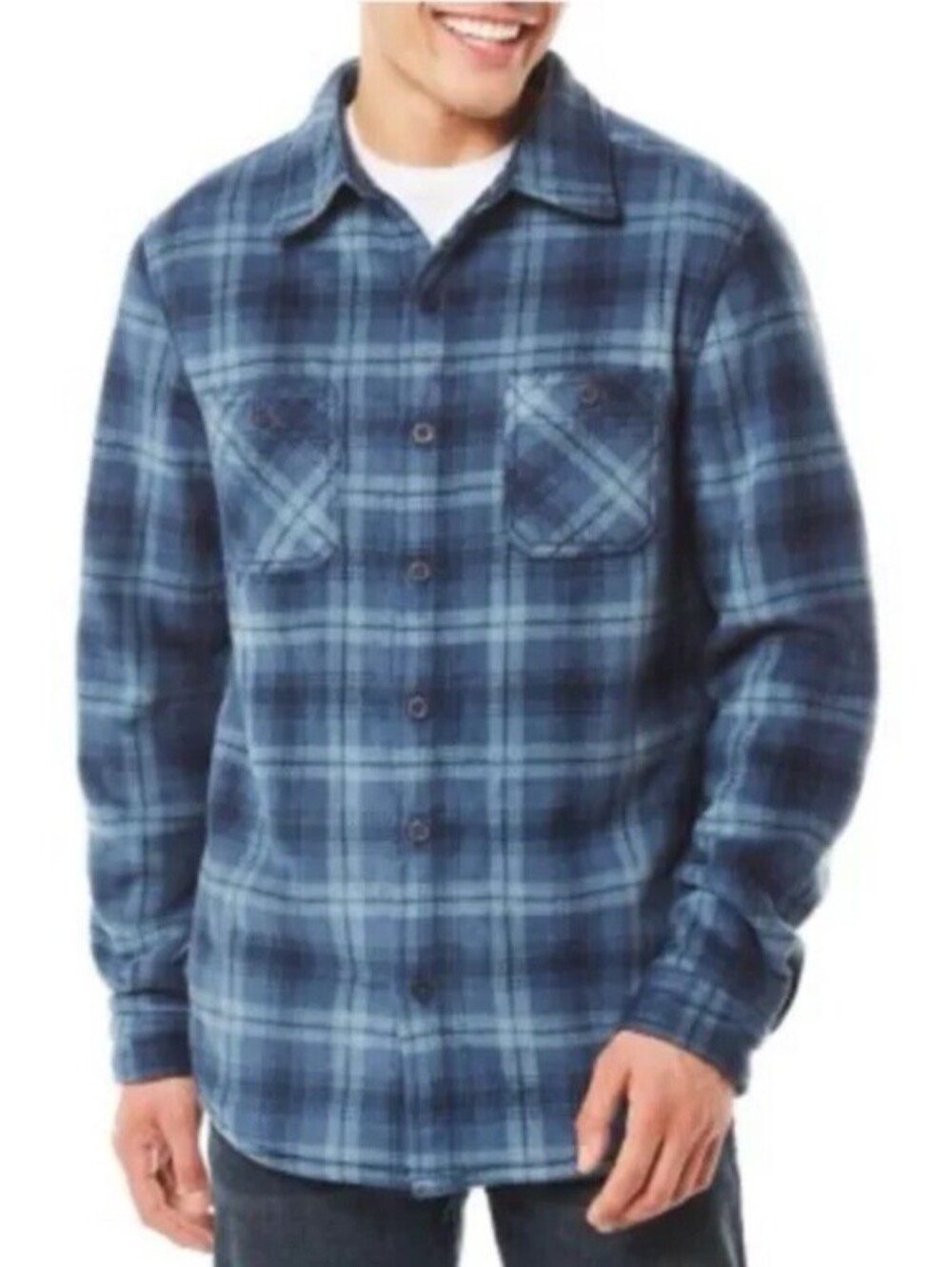 Weatherproof Shirt Jacket Shacket Lined Sz XXL Blue Plaid